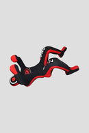 Black and red mma dummy on a light gray background