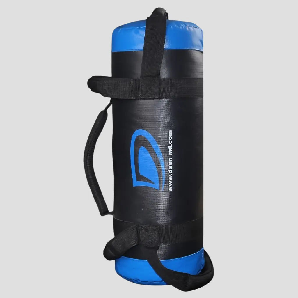 DAAN MMA Blue Vinyl Sandbag Workout Training Power Bag with Handles & Zipper