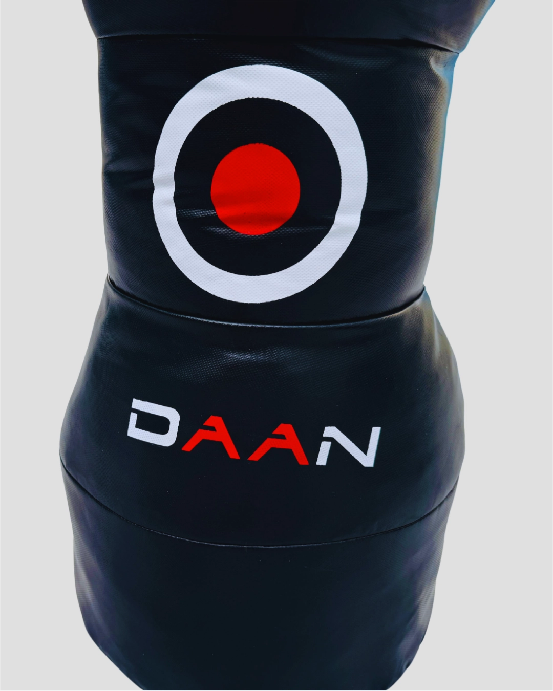 Black MMA Bag with red and white target design and 'DAAN' branding on a light gray background