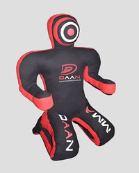 Black and red MMA Dummy with 'DAAN' branding on a gray background