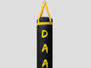 DAAN MMA Black Leather Boxing Punching Bag with Yellow Straps