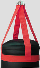 DAAN MMA Black Leather Boxing Punching Bag with Red Straps
