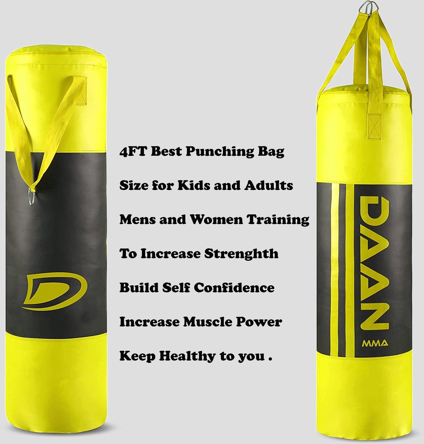 DAAN MMA Yellow Vinyl Boxing Punching Bag