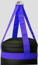 DAAN MMA Black Leather Boxing Punching Bag with Blue Straps