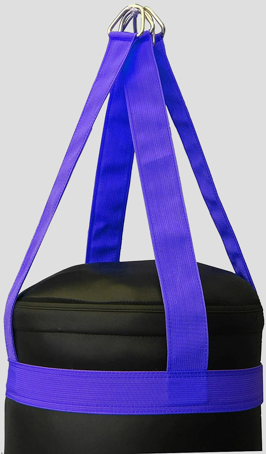 DAAN MMA Black Leather Boxing Punching Bag with Blue Straps