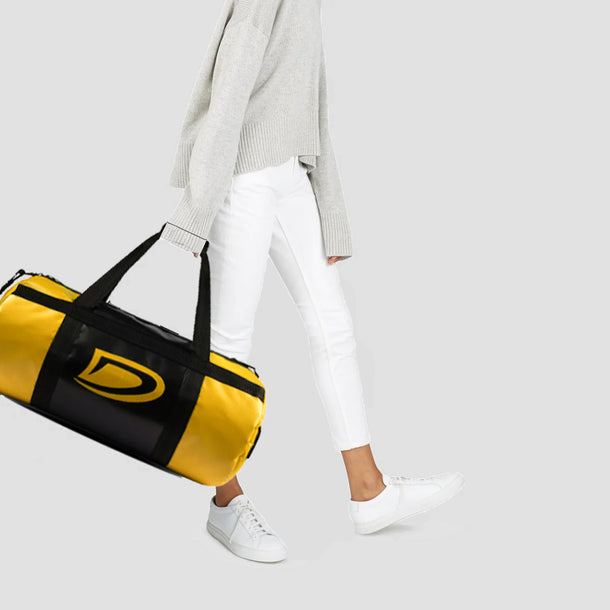 Vinyl Duffel Bag for Gym & Travel - Yellow