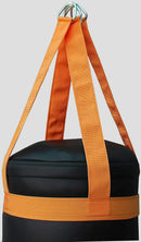 DAAN MMA Black Leather Boxing Punching Bag with Orange Straps