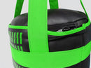 DAAN MMA Black Leather Boxing Punching Bag with Green Straps