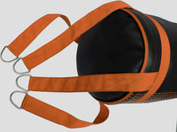DAAN MMA Black Leather Boxing Punching Bag with Orange Straps