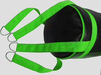 DAAN MMA Black Leather Boxing Punching Bag with Green Straps