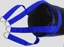 DAAN MMA Black Leather Boxing Punching Bag with Blue Straps