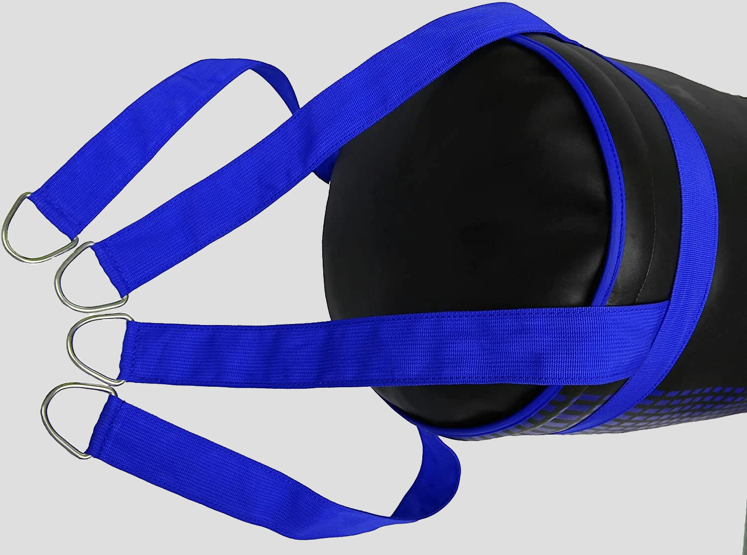 DAAN MMA Black Leather Boxing Punching Bag with Blue Straps