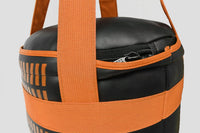 DAAN MMA Black Leather Boxing Punching Bag with Orange Straps