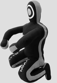 Black and gray mma dummy with 'MMA' branding on a light gray background