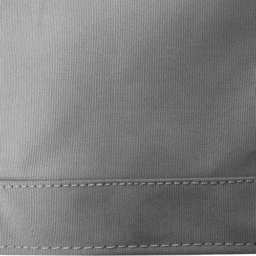 Close-up of gray fabric with stitching detail