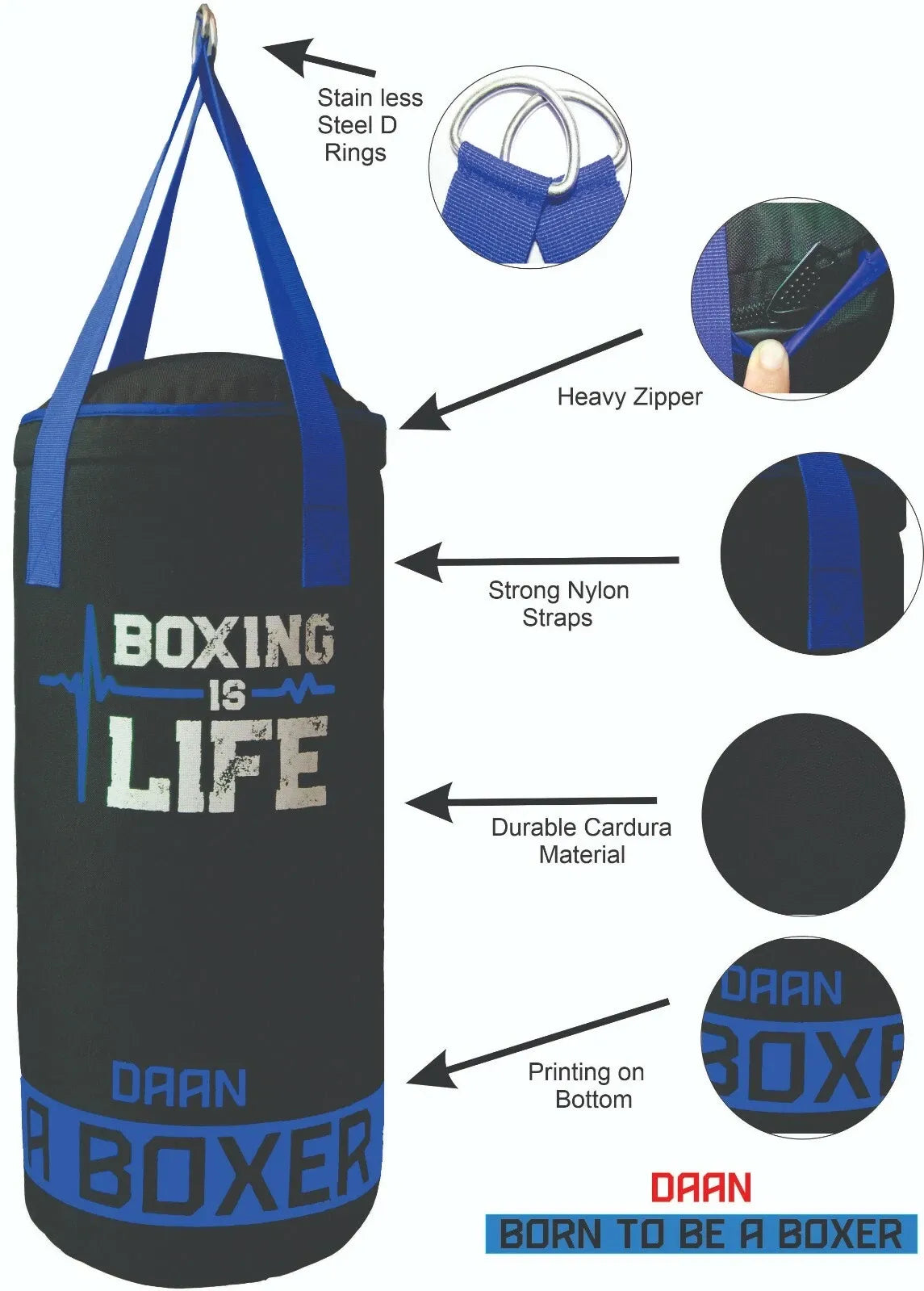 Kids Punching Bag Set with Free Boxing Gloves