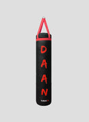 DAAN MMA Black Leather Boxing Punching Bag with Red Straps